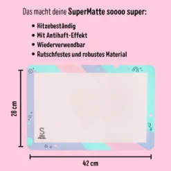 SuperBackmatte -Super Streusel 4 Produktbilder Backmatte MatteMasseText